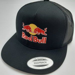 F1 Prix RedBull Red Bull Flat Bill Mesh Snapback Black Hat Cap Embroidered Logo